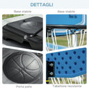 Canestro da Basket Altezza Regolabile 195-245 cm in Acciaio e HDPE Blu-7