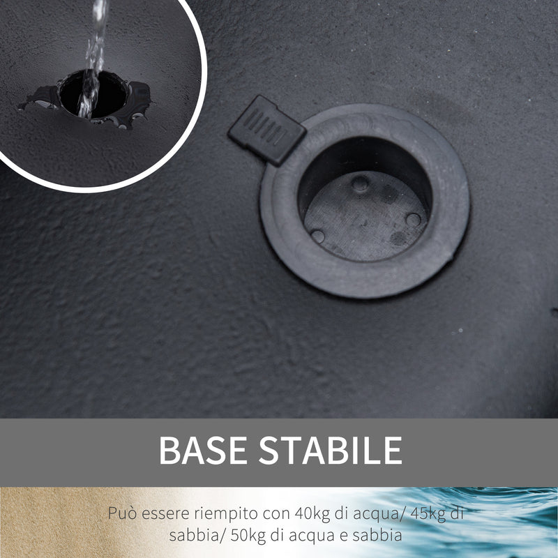 Canestro Basket da Esterno Altezza Regolabile 210-260 cm Ruote Integrate Bianco-5