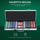 Set 500 Fiches da Poker 2 Mazzi di Carte e Pulsante Dealer con Valigetta -4