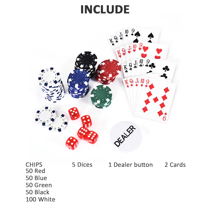 Set 300 Fiches da Poker 2 Mazzi di Carte e Pulsante Dealer con Valigetta-6