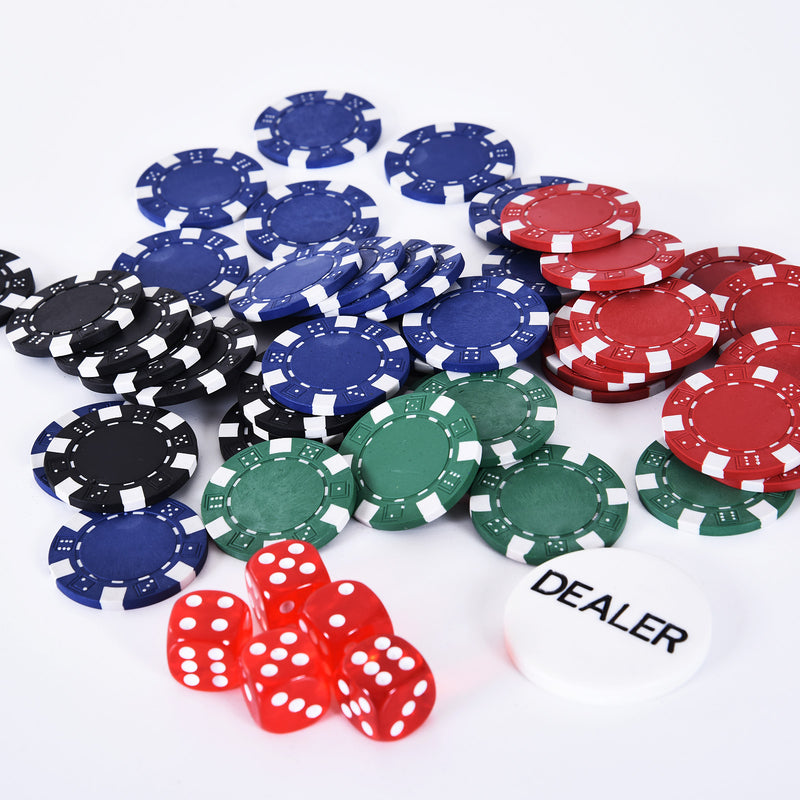 Set 200 Fiches da Poker 2 Mazzi di Carte e Pulsante Dealer con Valigetta-9