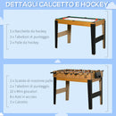 Tavolo Multi Gioco 4 in 1 107x61x84,5 cm Calcio Balilla Biliardo Ping Pong e Hockey-6