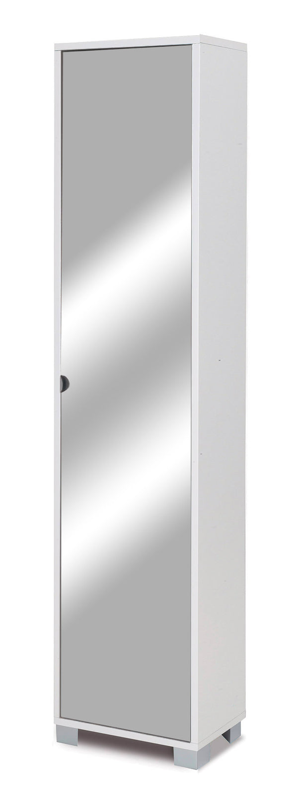prezzo Armadio 1 Anta con Specchio 43x190x29 cm Bianco Fiammato