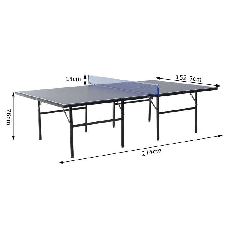 Tavolo da Ping Pong Indoor Pieghevole in Legno MDF e Acciaio 152.5x274x76 cm -2
