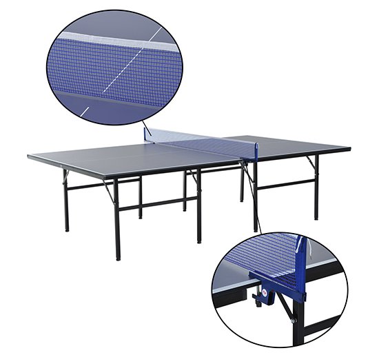 Tavolo da Ping Pong Indoor Pieghevole in Legno MDF e Acciaio 152.5x274x76 cm -5