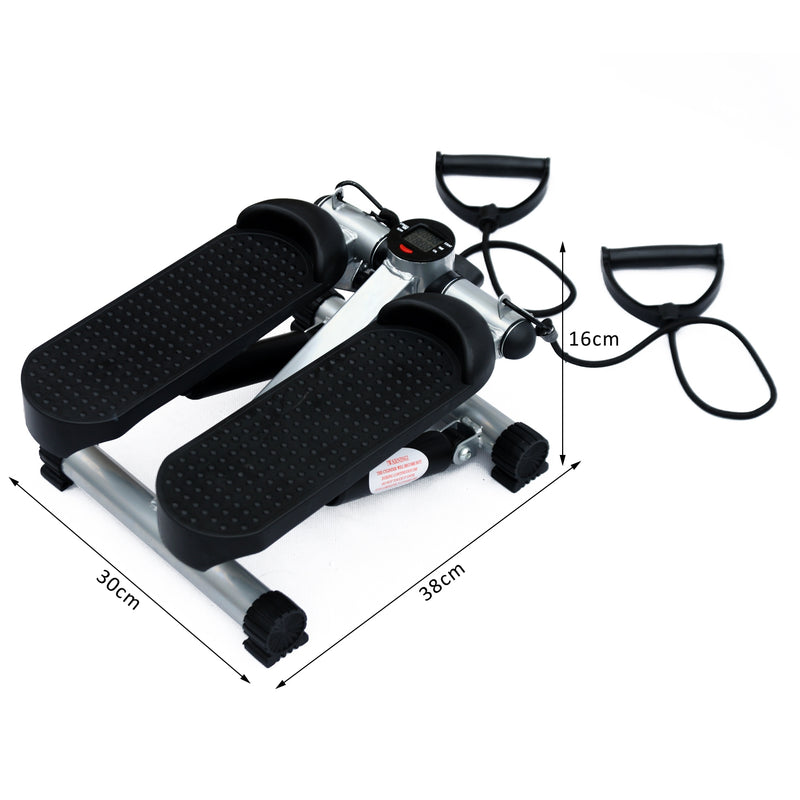 Mini Stepper Professionale per Allenamento Fitness a Casa con Corde Elastiche in Acciaio 38x30x16 cm -4