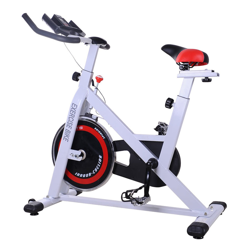 Cyclette Fitness Bianco nero rosso 107x48x100 cm -4