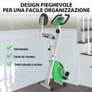 Cyclette Magnetica Pieghevole con Display LCD Verde-6