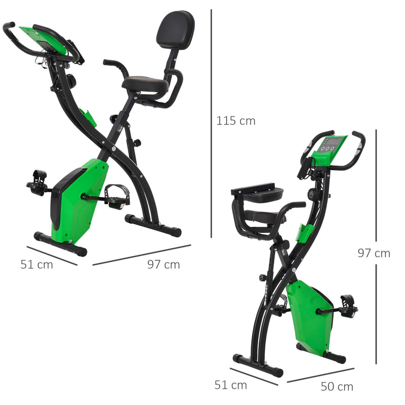 Cyclette Magnetica Pieghevole con Display LCD Verde-3