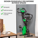Cyclette Magnetica Pieghevole con Display LCD Verde-4