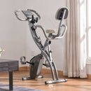 Cyclette Magnetica Pieghevole 97x51x115 cm con Bande Elastiche in Acciaio Grigia-2