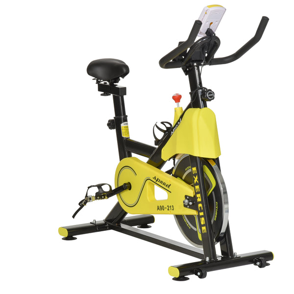 Cyclette Spinning 50x100x101-113 cm con Schermo LCD e Supporto Smartphone  Gialla sconto