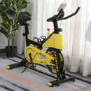Cyclette Spinning 50x100x101-113 cm con Schermo LCD e Supporto Smartphone  Gialla-2