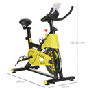 Cyclette Spinning 50x100x101-113 cm con Schermo LCD e Supporto Smartphone  Gialla-6