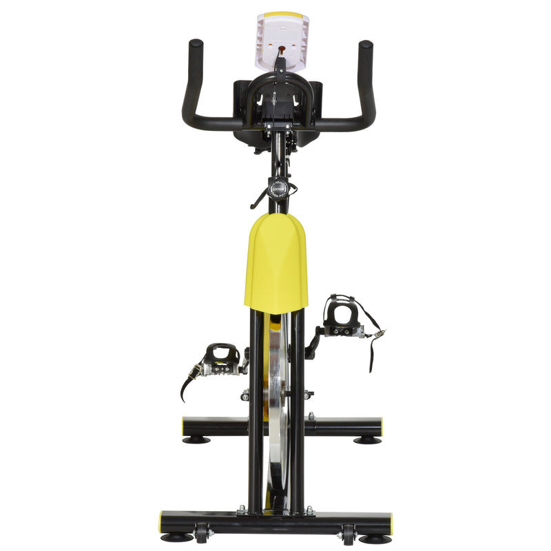Cyclette Spinning 50x100x101-113 cm con Schermo LCD e Supporto Smartphone  Gialla-7
