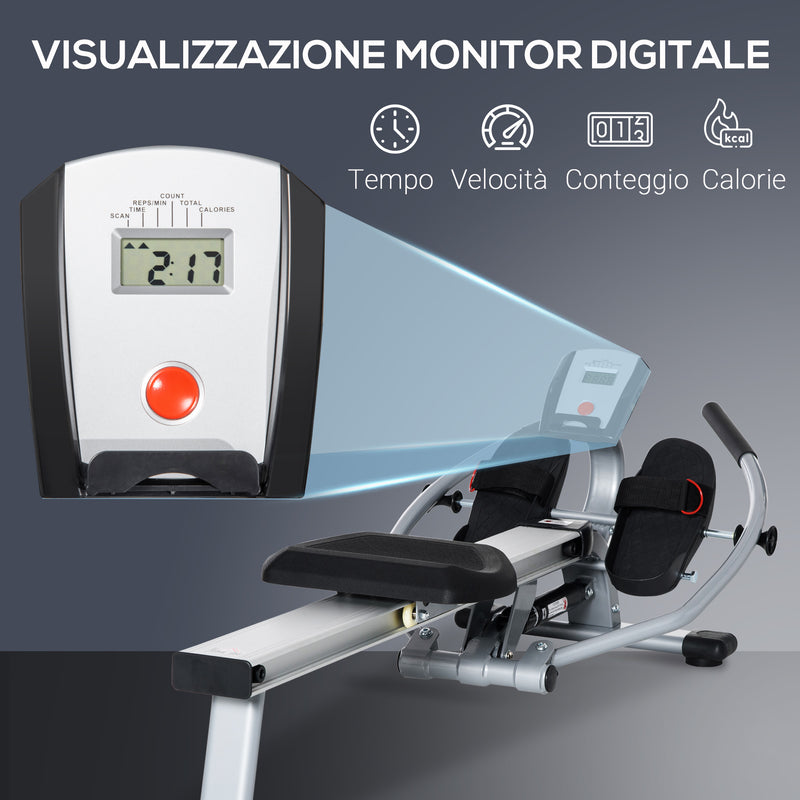 Vogatore 12 Resistenze 160x61x50 cm con Monitor in Alluminio e Acciao-6