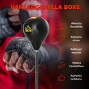 Punching Ball Sacco Boxe 45x45x133-151 cm da Terra con Guanti Nero-5