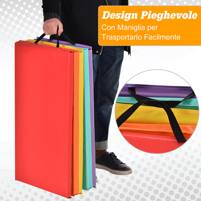 Tappetino Fitness Pieghevole 195x76x3 cm in EPE e PVC    Multicolore-5