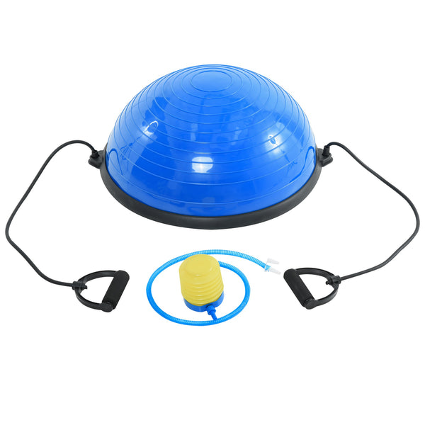 Balance Ball con 2 Elastici e Pompa per Allenamento e Riabilitazione Muscolare Blu acquista