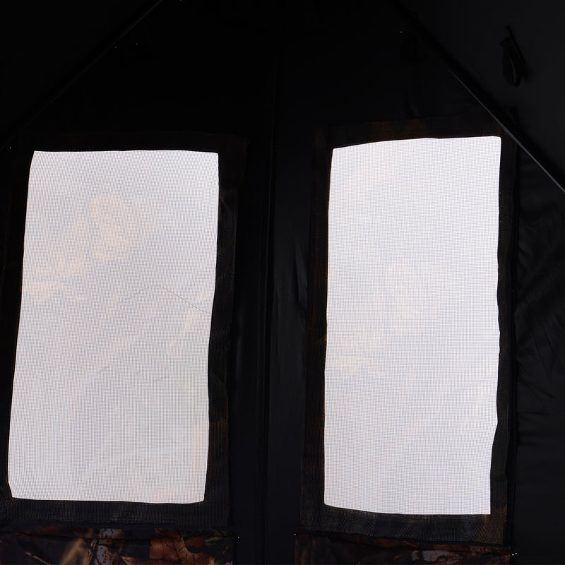 Tenda Stealth Camo per Caccia e Fotografia 2 Persone 4 Finestre Ottima Visibilità Tessuto Oxford 145x145x165 cm -6