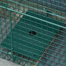 Gabbia Trappola per Animali Vivi 100x25x28 cm Doppia Porta in Ferro Verde scuro-8