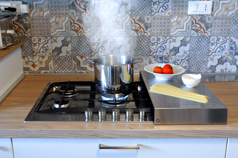 Copri Fornelli da Cucina 56,5x30x7,5 cm in Acciaio Inox Lisa Luxury Plan Plus-2
