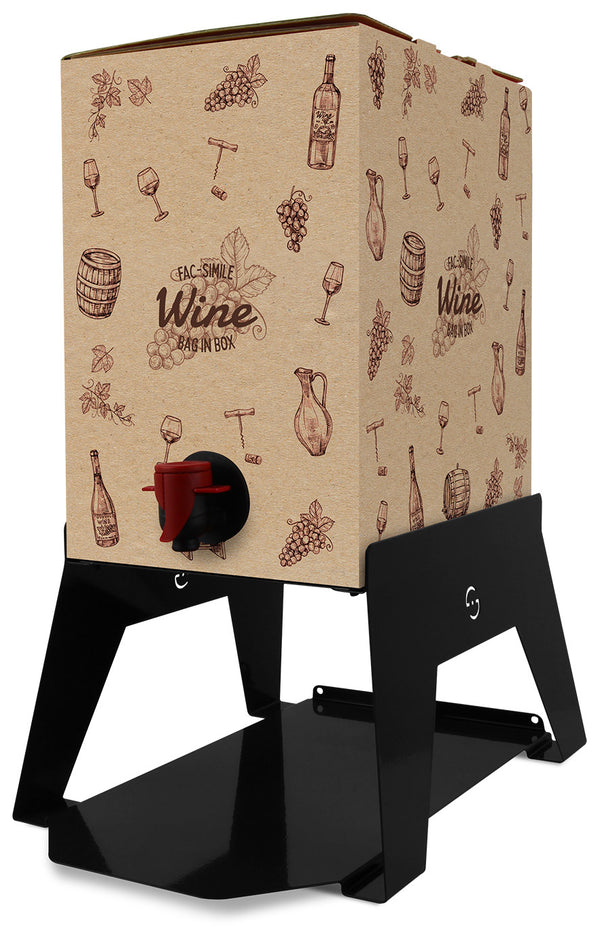 Supporto per Contenitore Vino con Vassoio in Ferro Alluminato Lisa Luxury Bacco Nero online