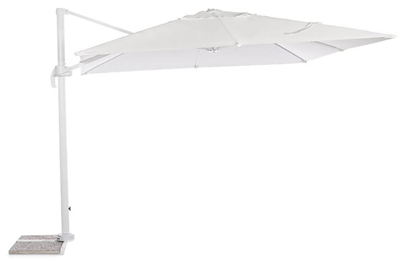 Ombrellone Decentrato da Giardino in Alluminio 3x3m Alba Bianco-3