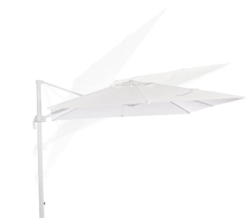 Ombrellone Decentrato da Giardino in Alluminio 3x3m Alba Bianco-4