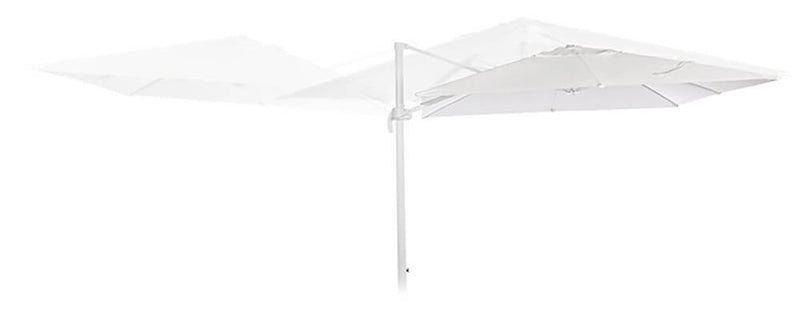 Ombrellone Decentrato da Giardino in Alluminio 3x3m Alba Bianco-5