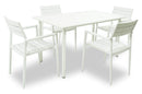 Set Tavolo e 4 Sedie da Giardino in Alluminio Alzira Bianco-1