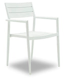 Set Tavolo e 4 Sedie da Giardino in Alluminio Alzira Bianco-2