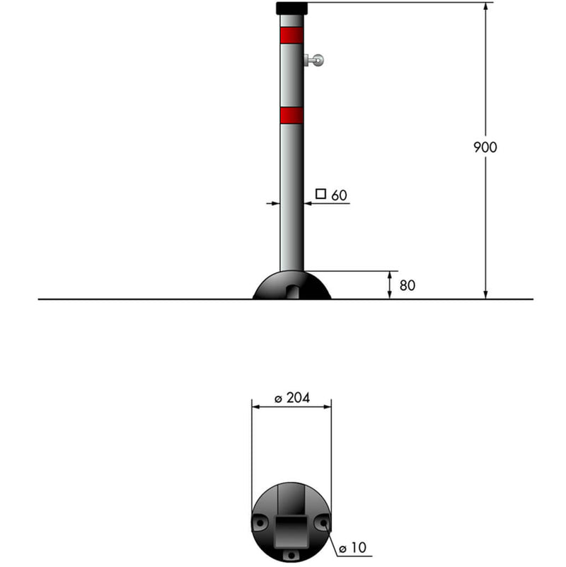 Barriera Dissuasore di Parcheggio Sosta a colonna 90cm Parky AR700-4