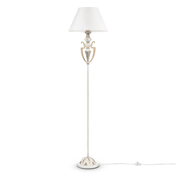 Lampada da terra Elegant in Metallo Monile Bianco con Oro online