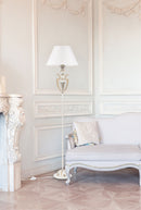 Lampada da terra Elegant in Metallo Monile Bianco con Oro-2