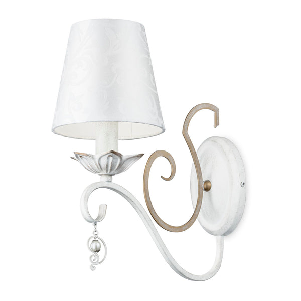 Lampada da parete Elegant in Metallo Monile Bianco con Oro prezzo