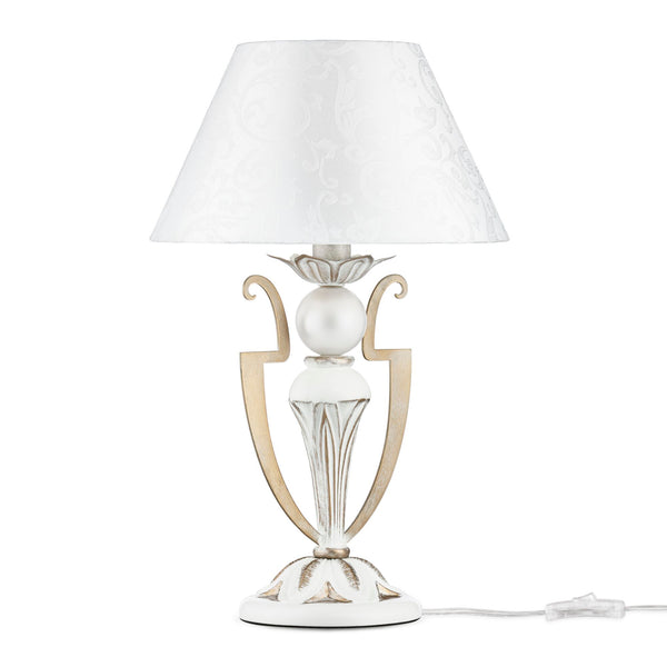 Lampada da tavolo Elegant in Metallo Monile Bianco con Oro prezzo