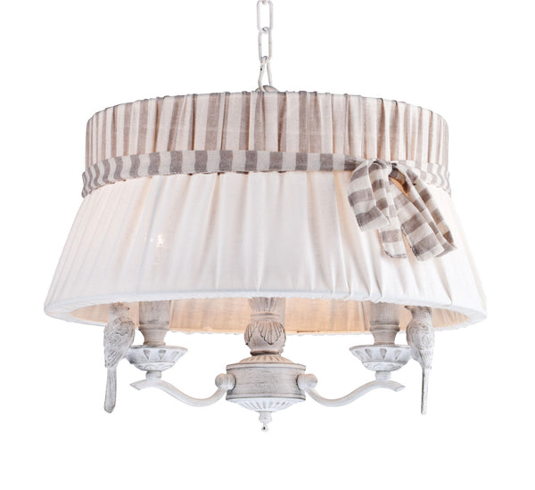 Lampadario Elegant in Metallo Bird Bianco Antique sconto