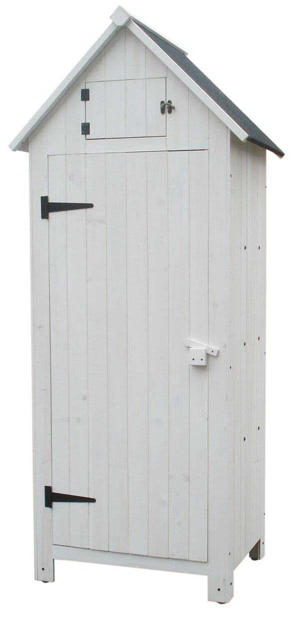 Casetta Box da Giardino 77x55xH179 cm in Legno di Abete 10mm Bianco Armoire online