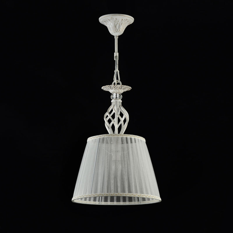 Lampada pendente Elegant in Metallo Grace Bianco con Oro-3