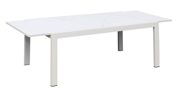sconto Tavolo Allungabile da Giardino 98x180/240x75 cm in Alluminio Bianco