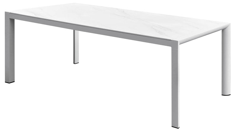 Tavolo da Giardino 90x190x75 cm in Alluminio Bianco-1