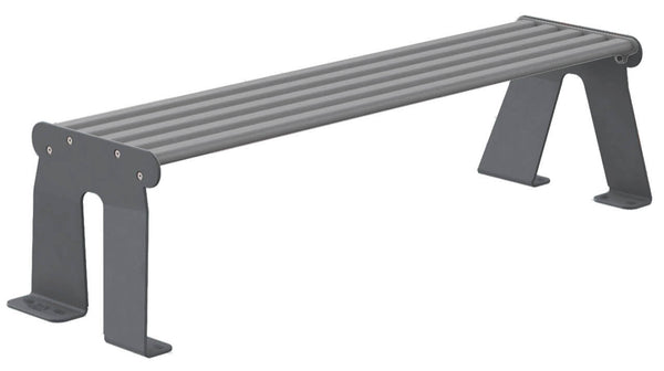 Panchina 3 Posti da Esterno 172x52x44,5 cm in Acciaio Zincato Senza Schienale Antracite online