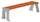Panchina 3 Posti da Esterno 172x52x44,5 cm in Acciaio Zincato Senza Schienale Grigio Chiaro e Marrone