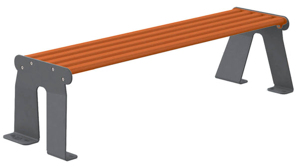 online Panchina 3 Posti da Esterno 172x52x44,5 cm in Acciaio Zincato Senza Schienale Antracite e Marrone
