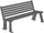 Panchina 3 Posti da Esterno 172x66x81,5 cm in Acciaio Zincato con Schienale Antracite