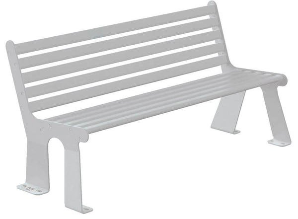 Panchina 3 Posti da Esterno 172x66x81,5 cm in Acciaio Zincato con Schienale Grigio Chiaro sconto