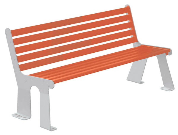 sconto Panchina 3 Posti da Esterno 172x66x81,5 cm in Acciaio Zincato con Schienale Grigio Chiaro e Marrone