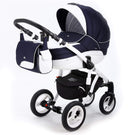 Trio Passeggino Carrozzina e Seggiolino Auto Adamex Aspena 837S Serie Eko Blu e Bianco-3