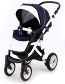 Trio Passeggino Carrozzina e Seggiolino Auto Adamex Aspena 837S Serie Eko Blu e Bianco-5